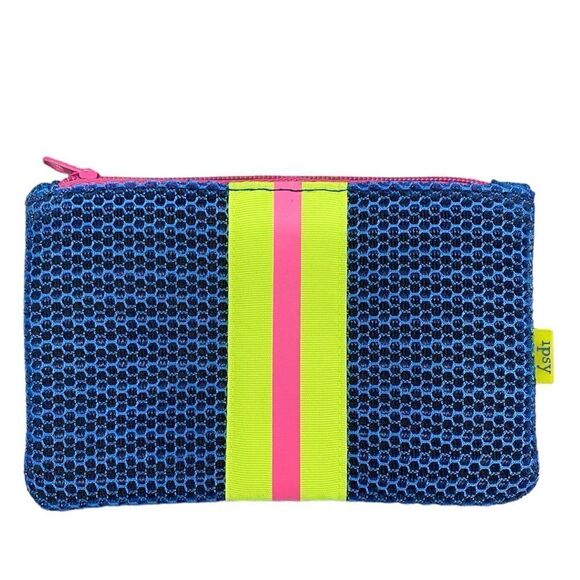 Ipsy Neon Stripe Makeup Bag - Picture 1 of 6